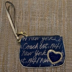 Navy Blue Coach Wristlet